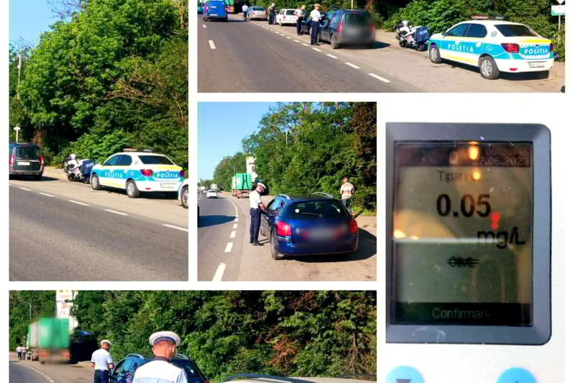 Polițiștii de la Rutieră, în control pe DN1B, marți dimineață